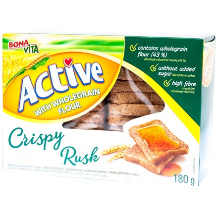 BONAVITA Active Crispy Rusk suchary s celozrnnou moukou 180 g