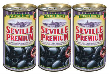 Levně SEVILLE PREMIUM Olivy černé španělské bez pecky 3 x 350 g
