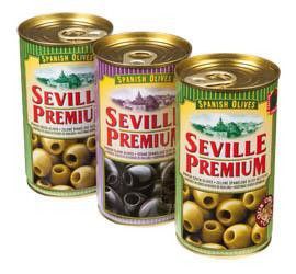 Levně SEVILLE PREMIUM Olivy zelené černé Mix 3 x 350 g