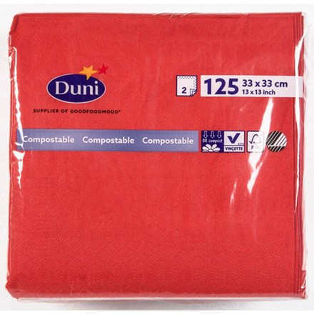 Duni Ubrousky 33 cm 2vrstvé červené 125 ks