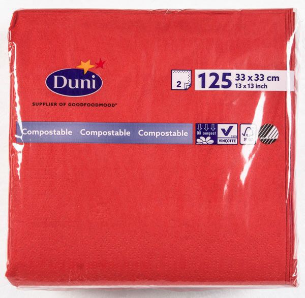 Duni Ubrousky 33 cm 2vrstvé červené 125 ks