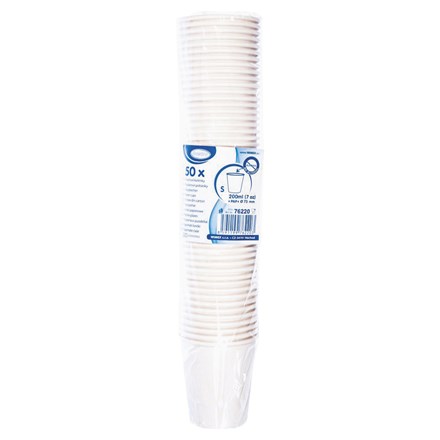 Kelímek 200 ml papírový bílý 50 ks