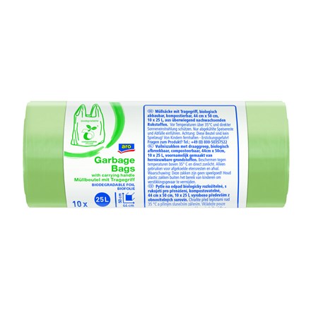 Levně aro Pytle na odpad zelené BIO 25 l 2 x 10 ks