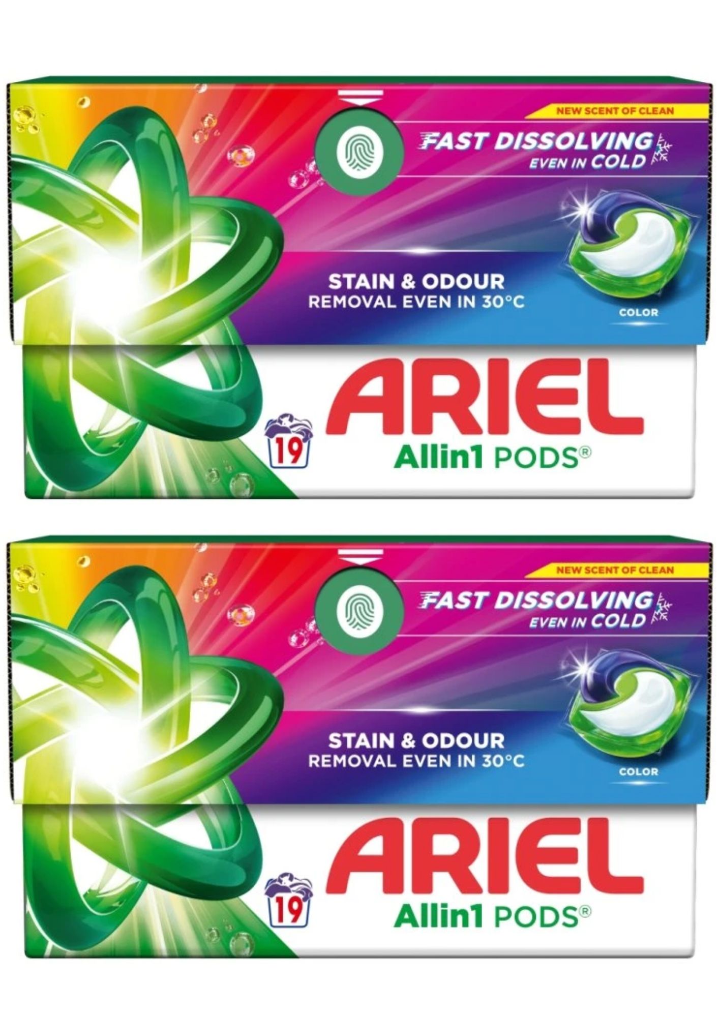 Levně Ariel kapsle Color krabice 2x19ks