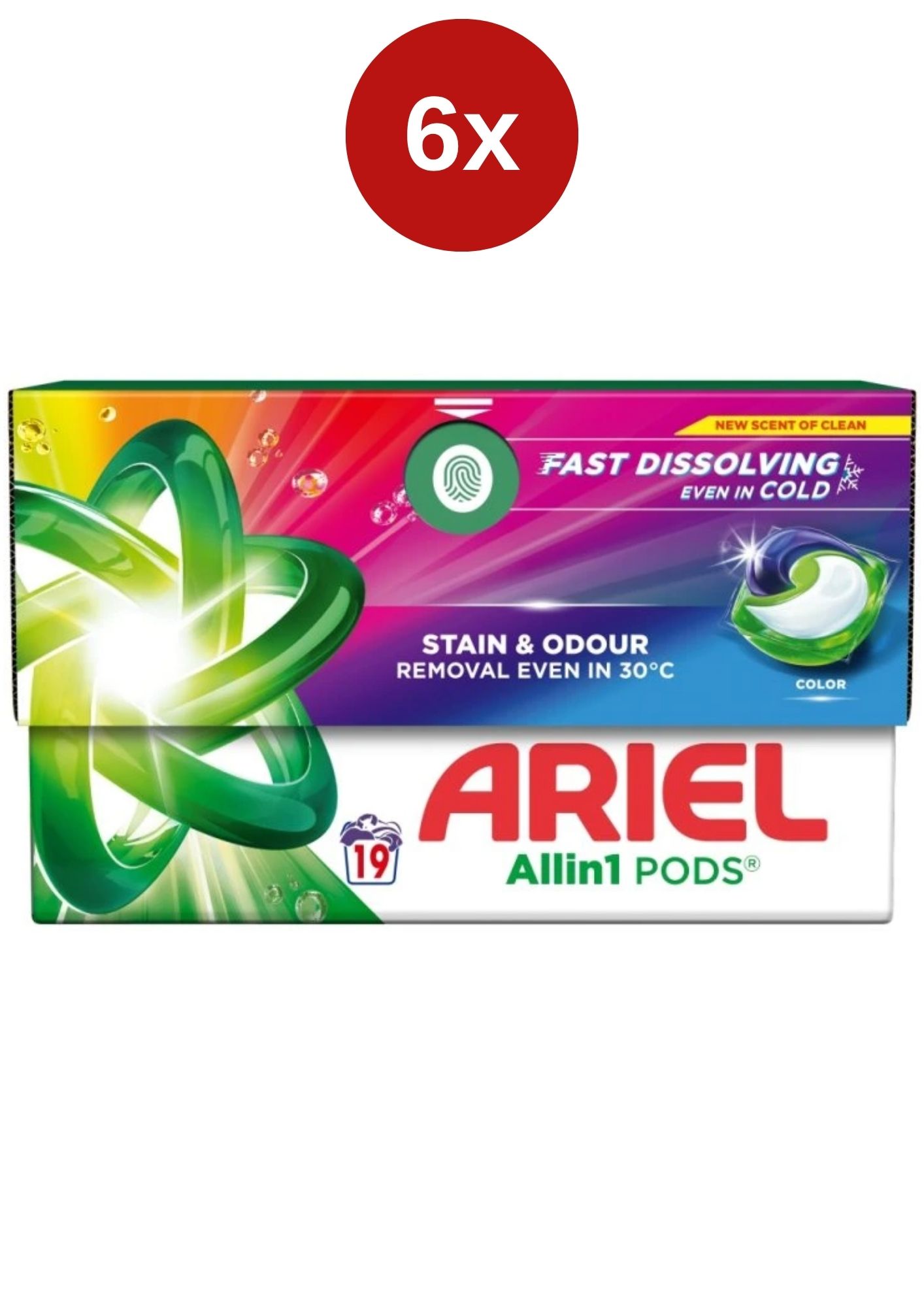 Levně Ariel kapsle Color krabice 6x19ks