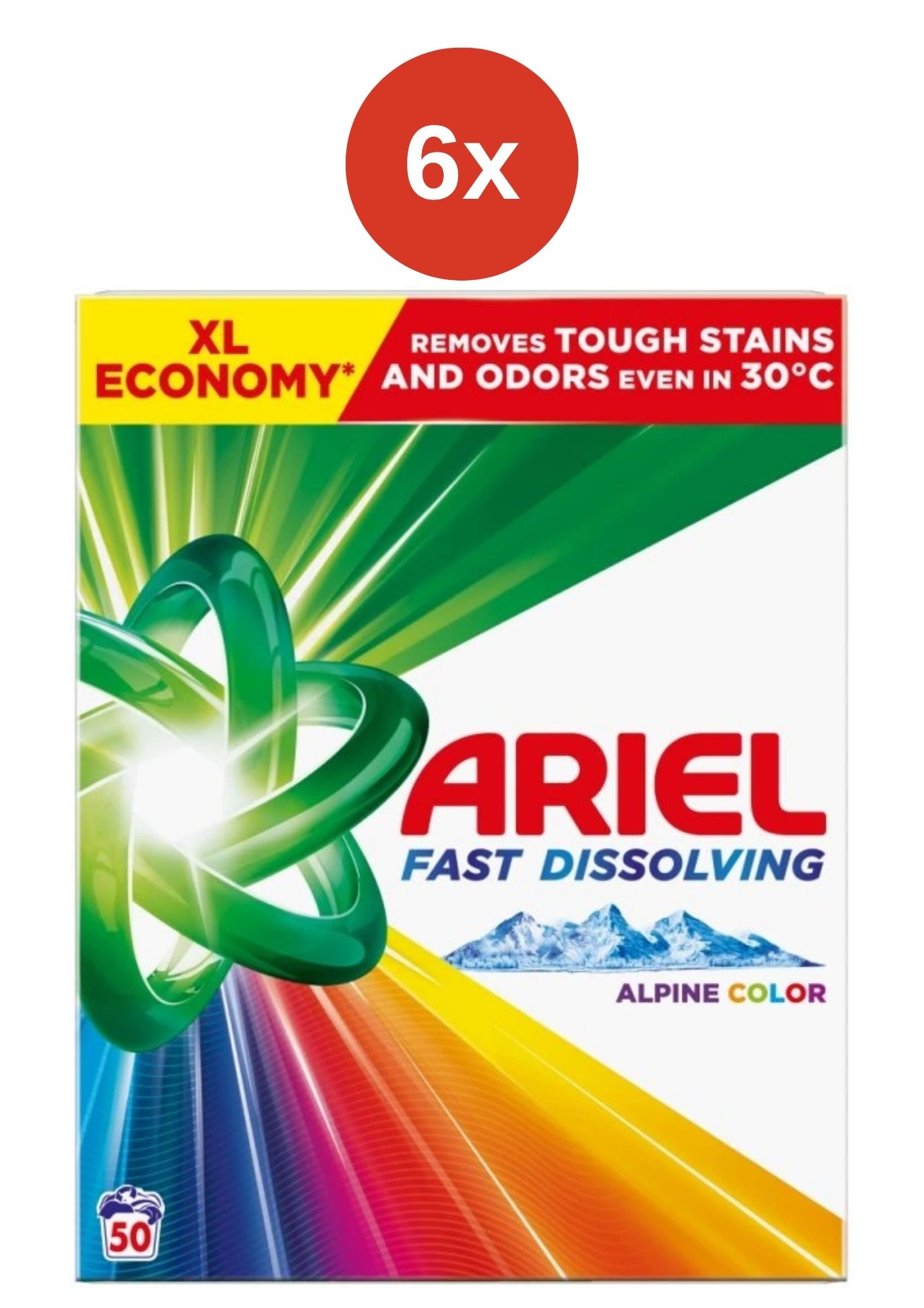 Levně Ariel prášek Color 6x2.75kg/50PD BOX