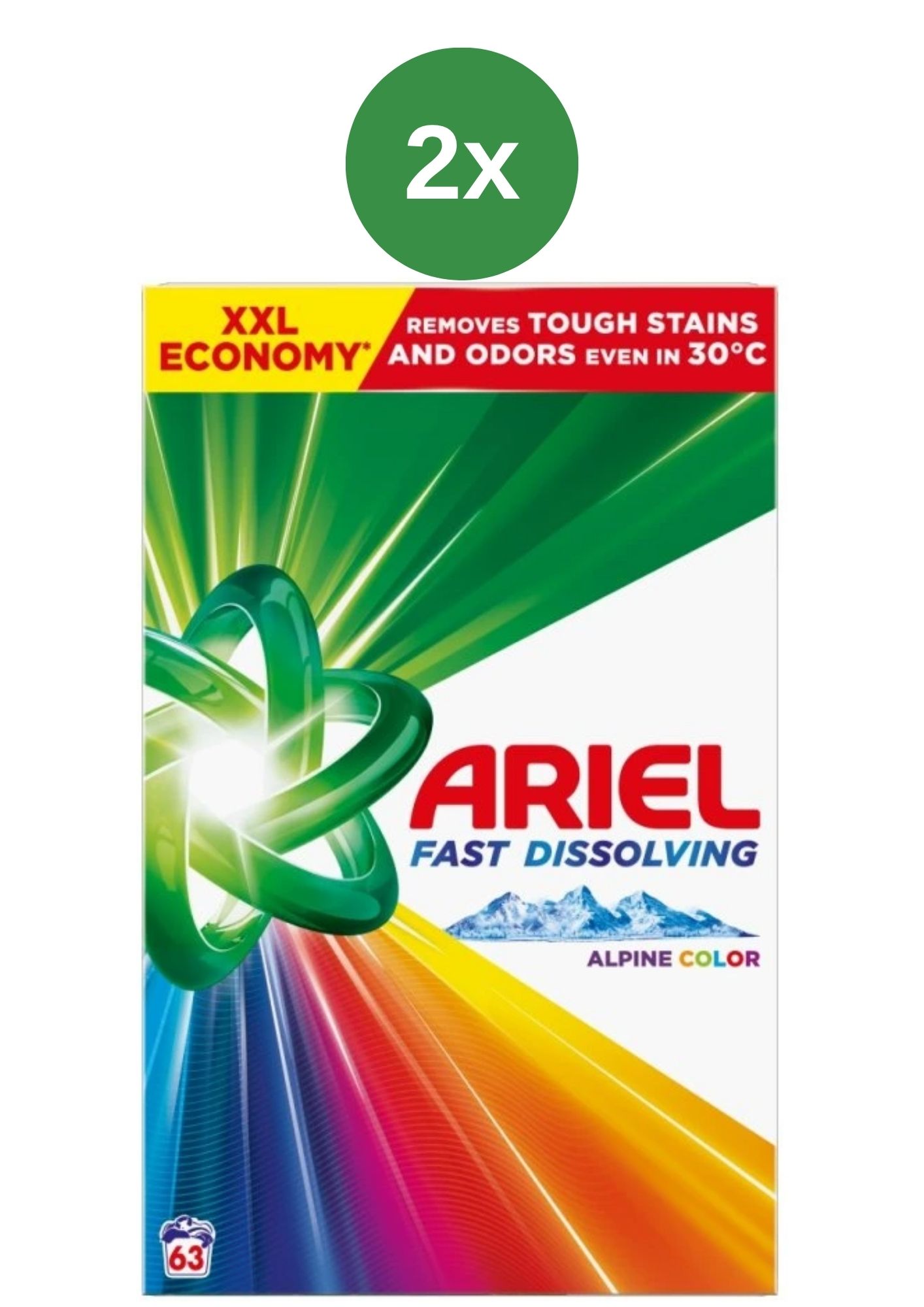 Levně Ariel prášek Color 2x3.465kg/63PD BOX