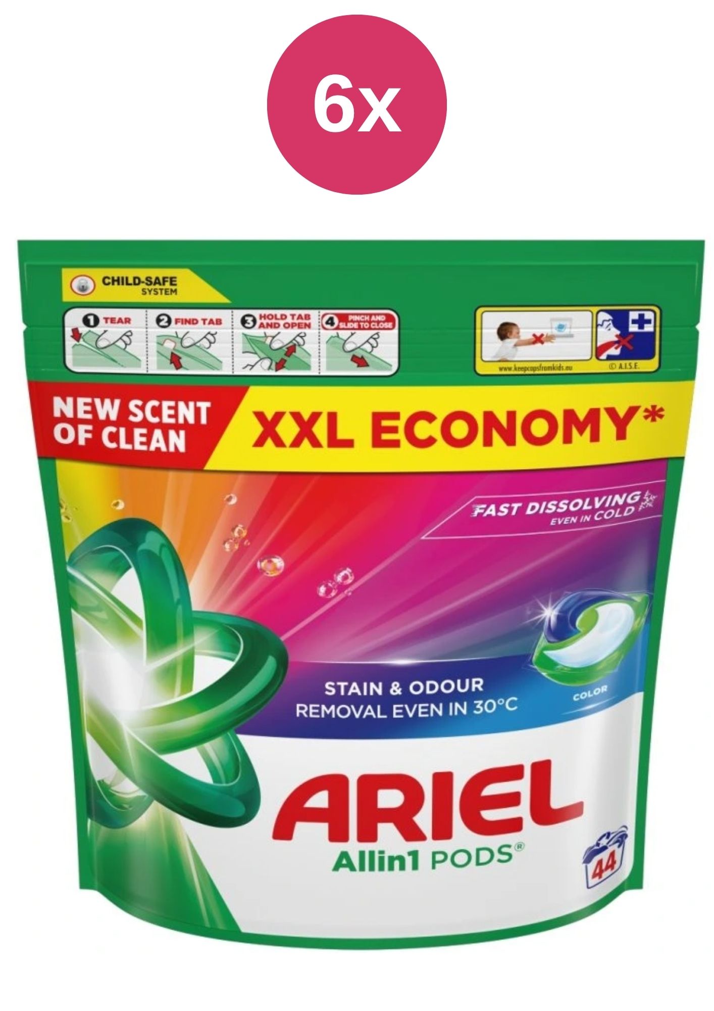 Levně Ariel kapsle Color sáček 6x44ks