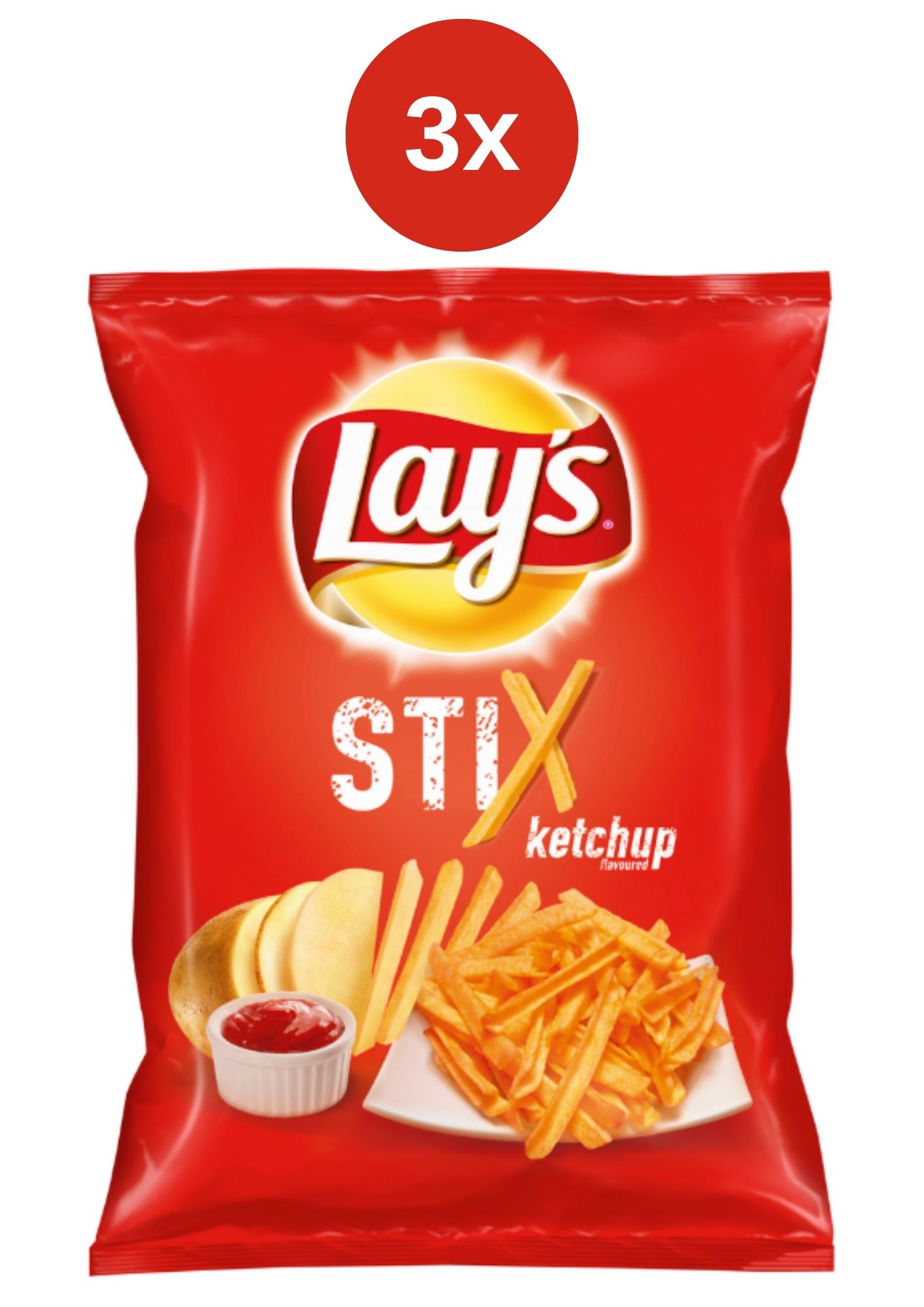 Levně Lay's Stix Ketchup chipsy 3x130 g