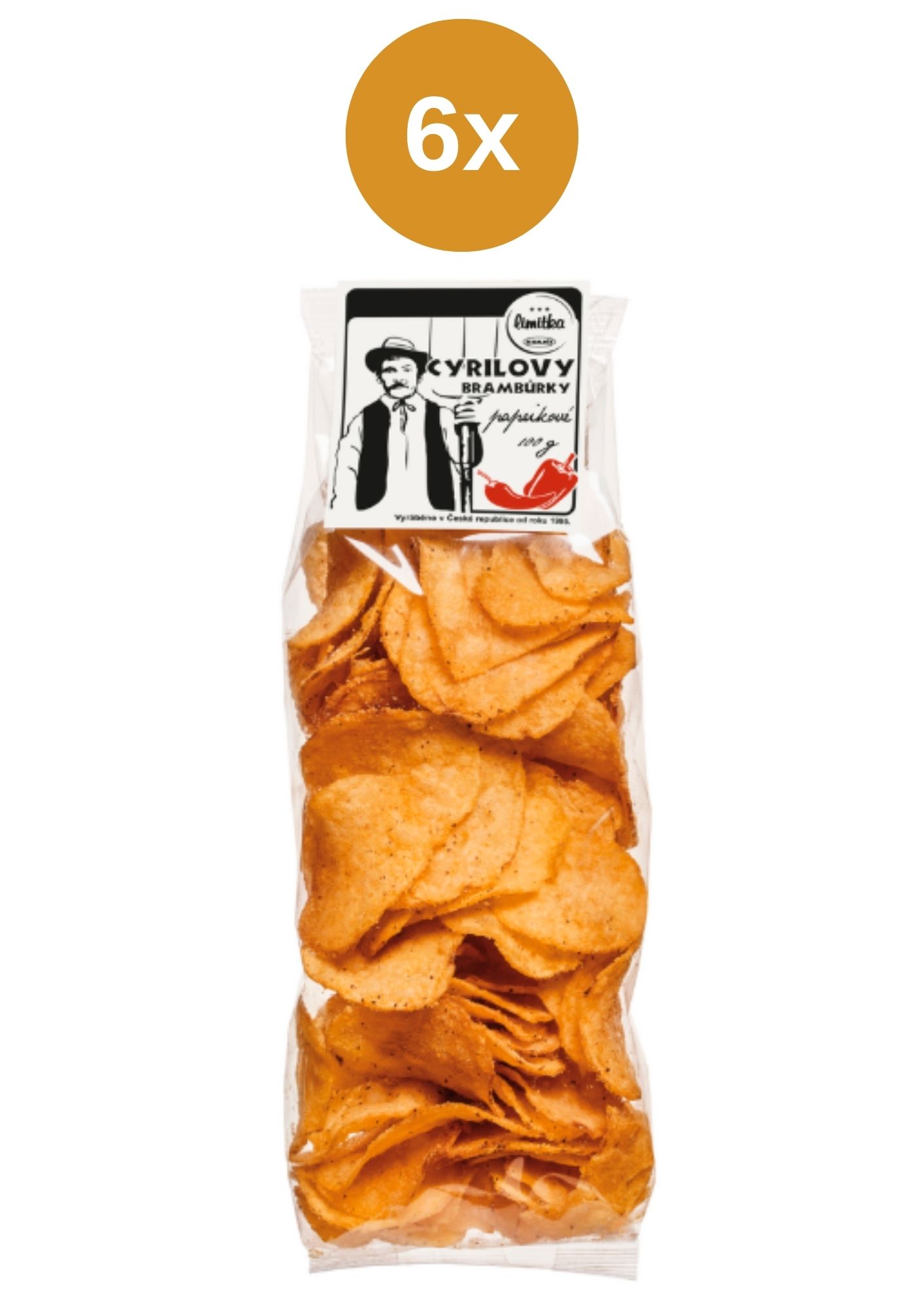 Levně Cyrilovy brambůrky paprikové 6x100 g