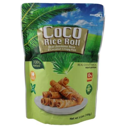 COCO crispy rice roll with flavour pandan 100g