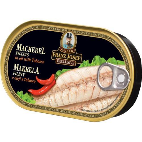 FJK makrela filety v oleji s tabascem 170g