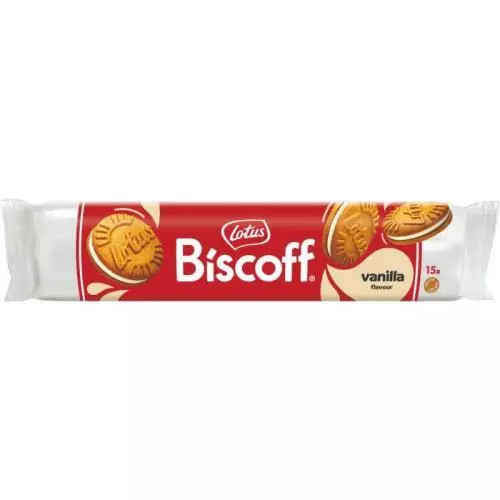 Levně Lotus Biscoff Karamelizované sušenky spojené náplní s vanilkovou příchutí 150 g