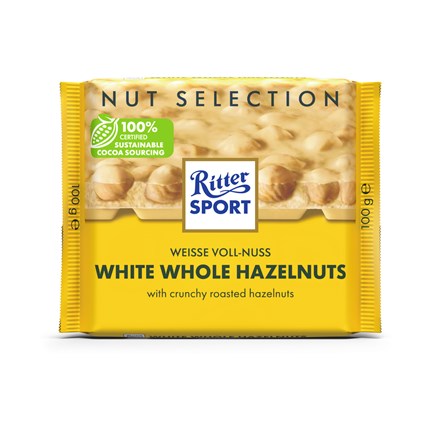 RITTER SPORT Bílá čokoláda s celými ořechy 100 g