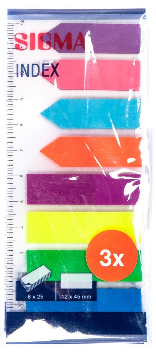 SIGMA Index samolepící 12 x 45 mm 3 ks