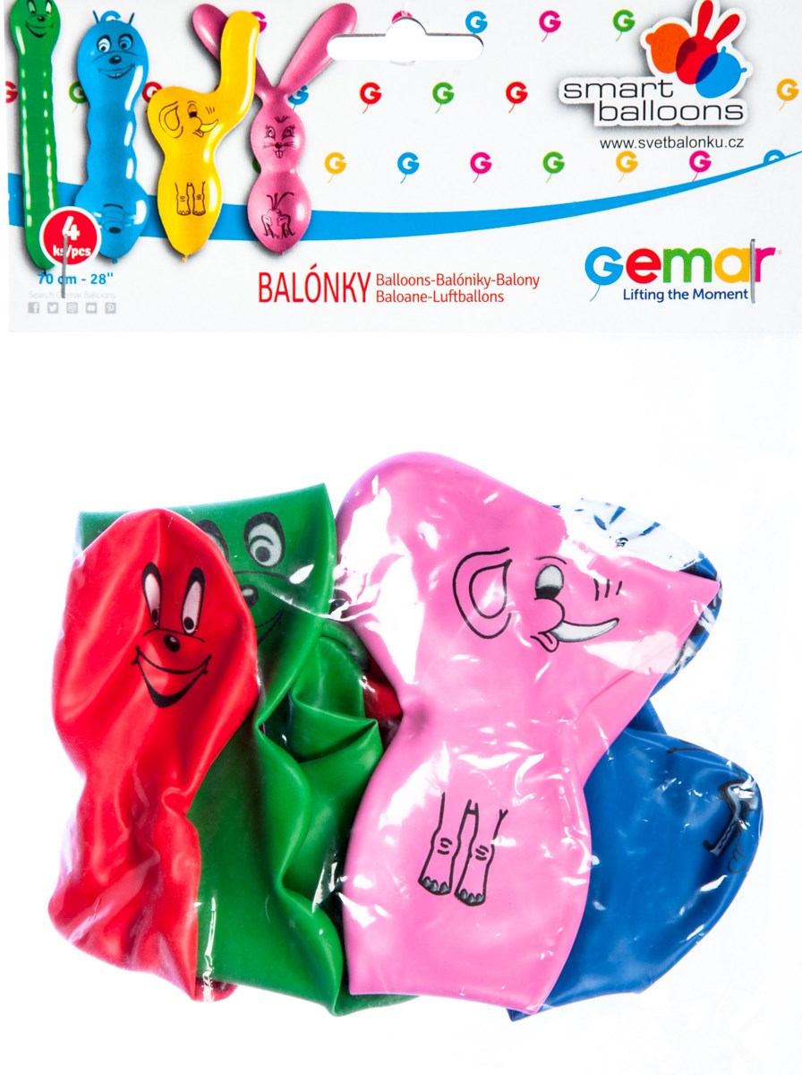 Balónek nafukovací - sada 4ks ZVÍŘÁTKA