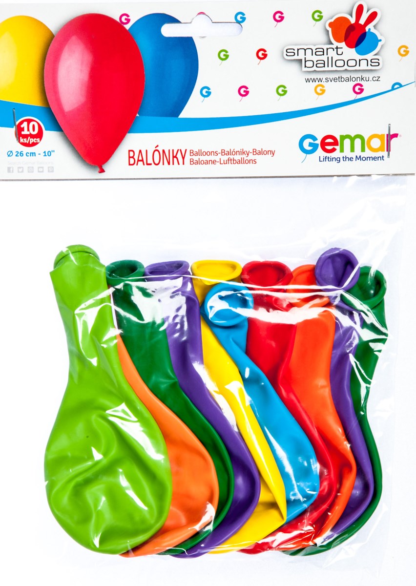 Balónek nafukovací - sada 10ks PASTELOVÉ 26cm