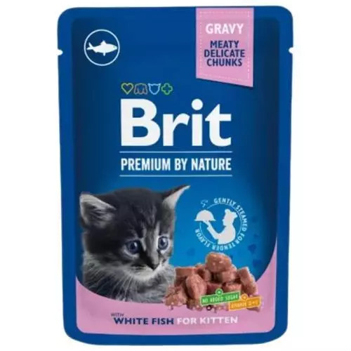 Levně Brit Premium kapsičky white fish for kitten 100g