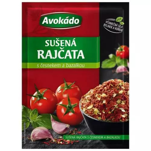 Avokádo sušená rajčata s česnekem a bazalkou 15g