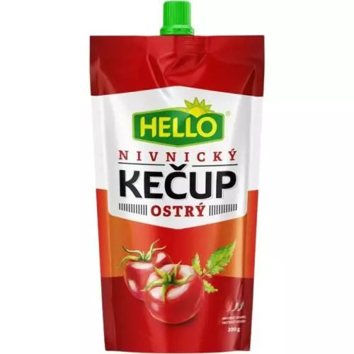 Levně HELLO kečup ostrý 200g kapsička