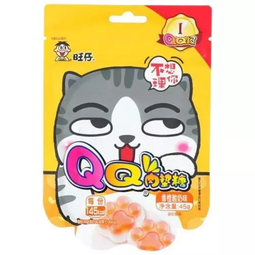 WANT WANT Orange yogurt soft candy Cat's Claw 45g