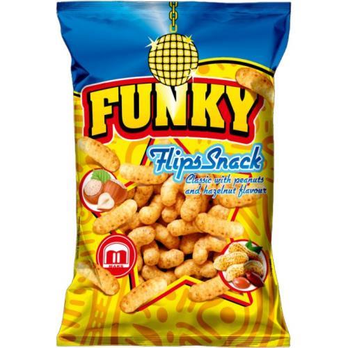 Funky flips snack classic with peanuts and hazelnut flavour 80g