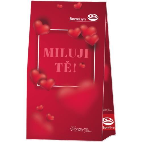 Čokoládové pralinky s příchutí - Miluji tě - červené