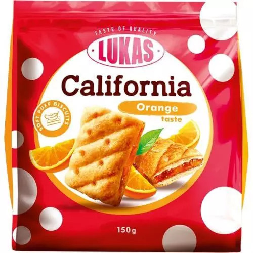 Levně Lukas California puff biscuits orange 150g
