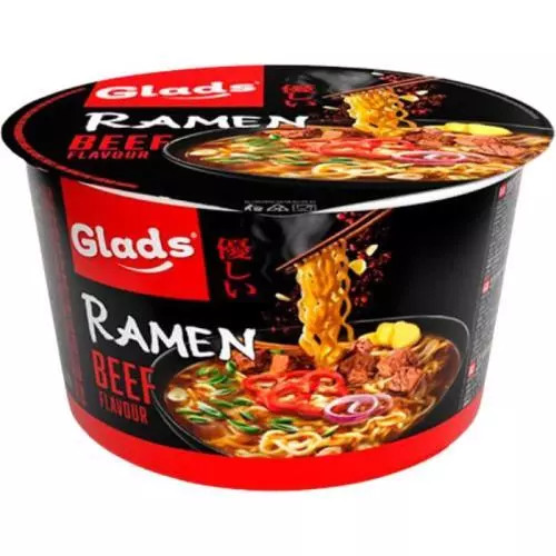 Glads instantní nudle ramen s hovězí příchutí 105g