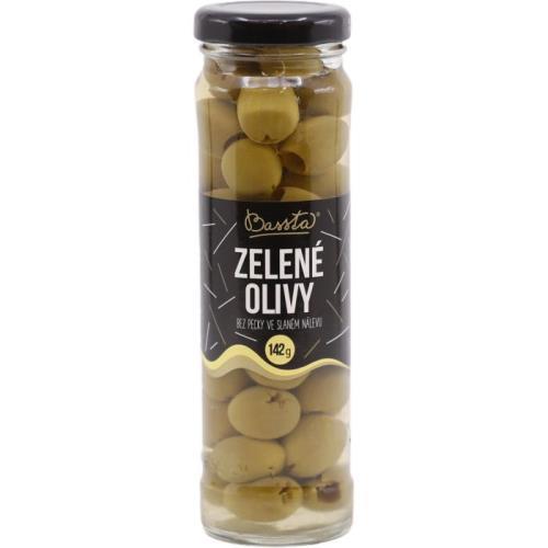 Bassta zelené olivy bez pecky 142g