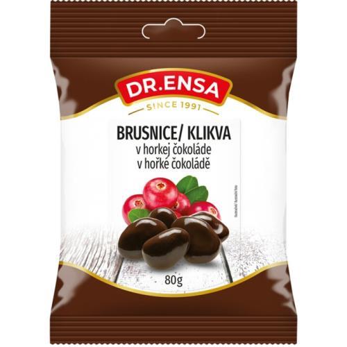 Dr.Ensa brusinky v hořké čokoládě 80g