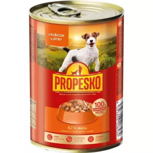 Propesko kousky kuřecí  játra v omáčce 415g