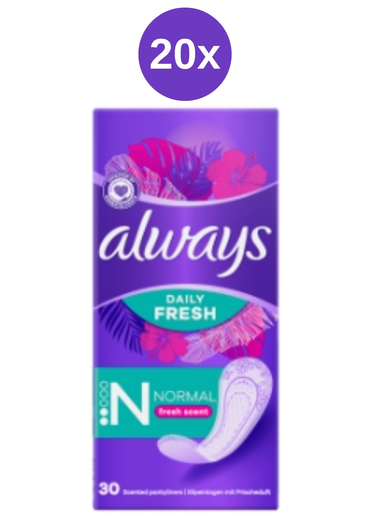 Levně ALWAYS VLOŽKY 20x(30KS/KRA) SLIP NORMAL DEO