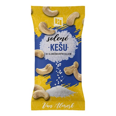 Van Almerk Kešu ořechy pražené solené 12 x 60 g