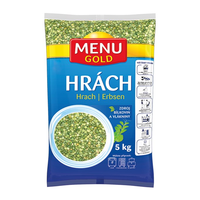 MENU GOLD Hrách zelený půlený 5 kg