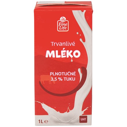 Fine Life Mléko trvanlivé 3,5% 12 x 1 l