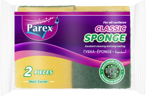 HOUBA NA NÁDOBÍ PAREX ŽLUTÁ S OCHRANOU NEHTŮ 2 KS