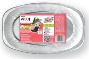 Vigo Aluminium grilovací oválný podnos, 35 x 24 cm, 2 ks