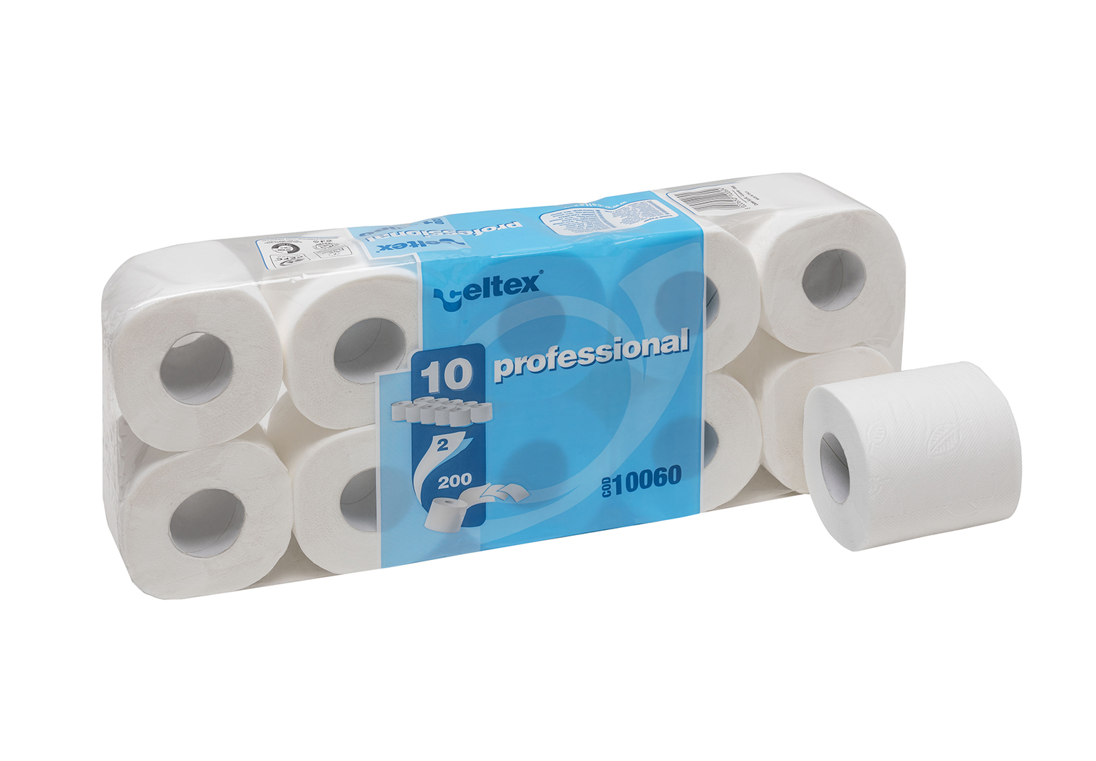 Toaletní papír CELTEX Professional 2vrstvy 200 útržků bílý - 10ks 26052910LR