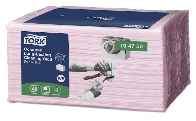 Netkaná textílie Tork Premium ve skládané verzi - červená 40ks