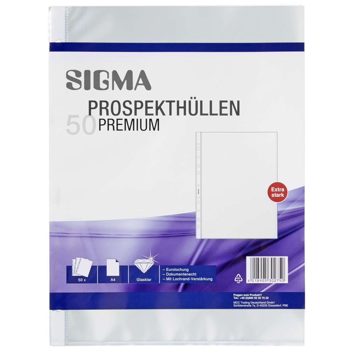 SIGMA Obal zakládací U A4 85µ LE 50 ks