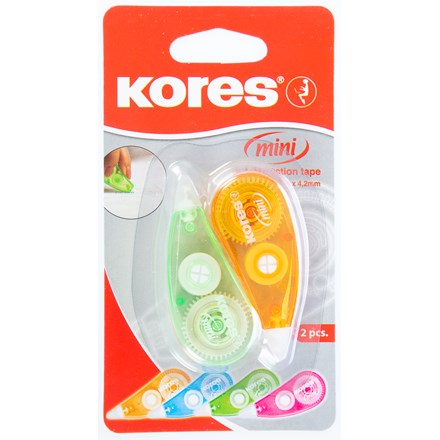 Kores Mini Roller Korekční páska/bělítko 3 m x 4,2 mm 2 ks