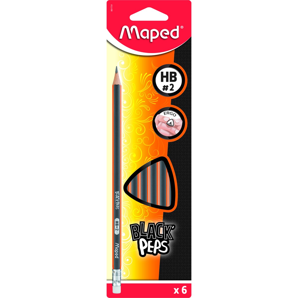 Maped HB Tužka s pryží sada 6 ks