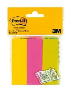 3M Post-it Bloček 25 x 76 mm neon 3 ks
