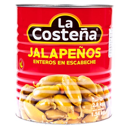 La Costeňa Jalapeňos celé 2,8 kg
