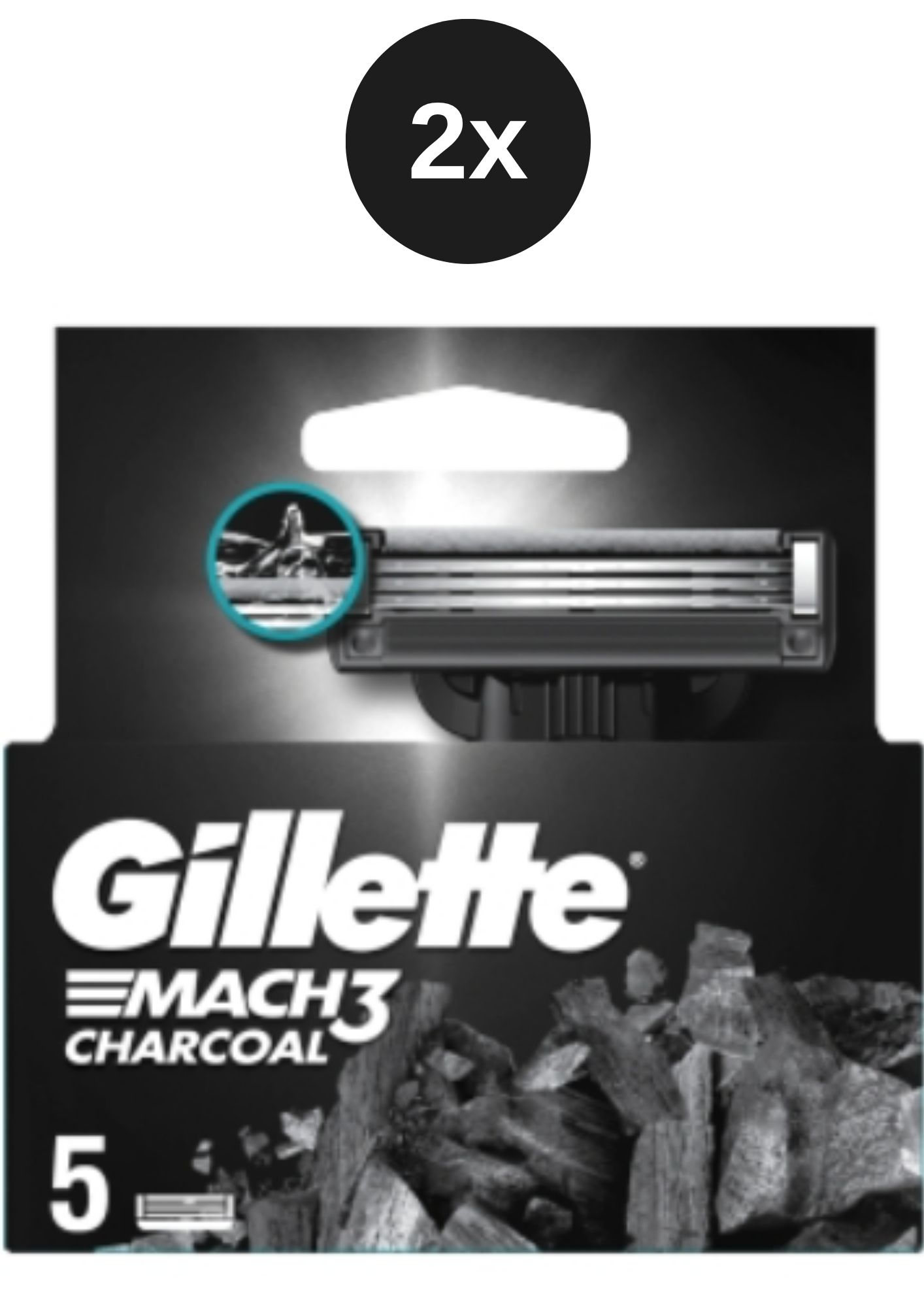 Gillette Mach3  2x5 ks Charcoal