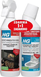 HG ČISTIČ SKLEN.DVÍŘEK KRBŮ A KAMEN 500ML HG HYGIENICKÝ GEL NA TOALETY 500ML ZDARMA