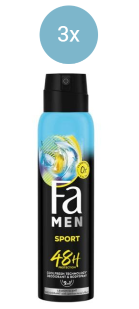 FA Deo Men 3x150ml Sport Ks