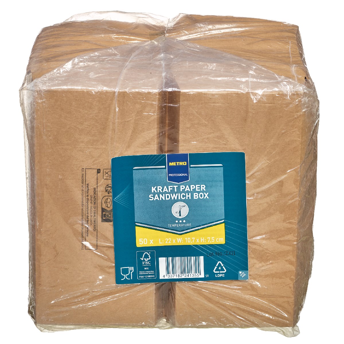 METRO PROFESSIONAL Kraft Sandwitch Box 50 ks