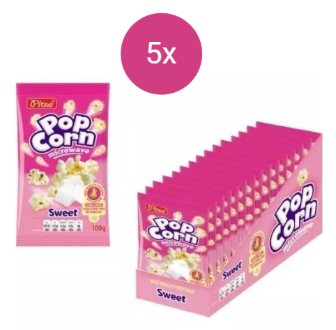 Pitso popcorn do mikrovlnky sladký 5x100g